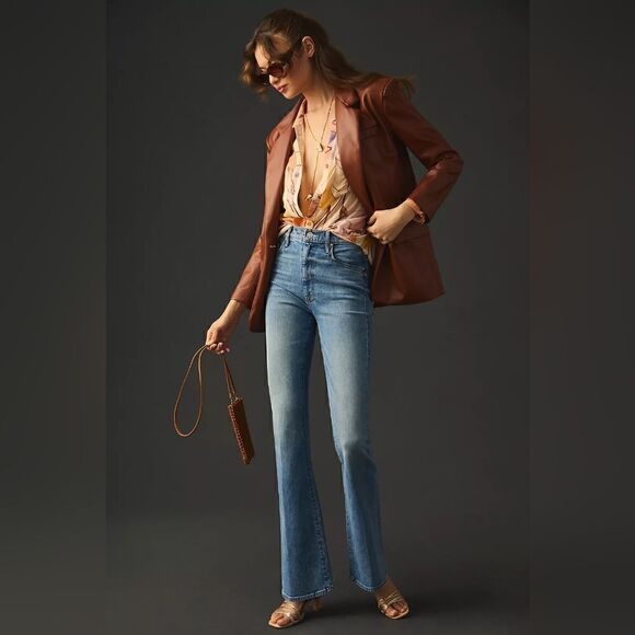 Mother The Weekender Heel High Waisted Flare Jeans In Belle De Jour Size 34 NWT - Picture 4 of 15